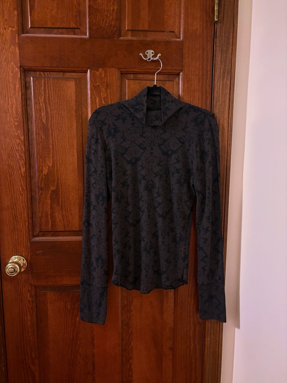 FREE PEOPLE Intimately FP You and I Long Sleeve Top Knit Black NWOT Sz L